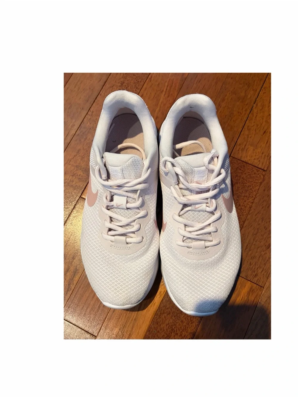 Nike Women's Pale Pink and White Athletic Running Sneakers